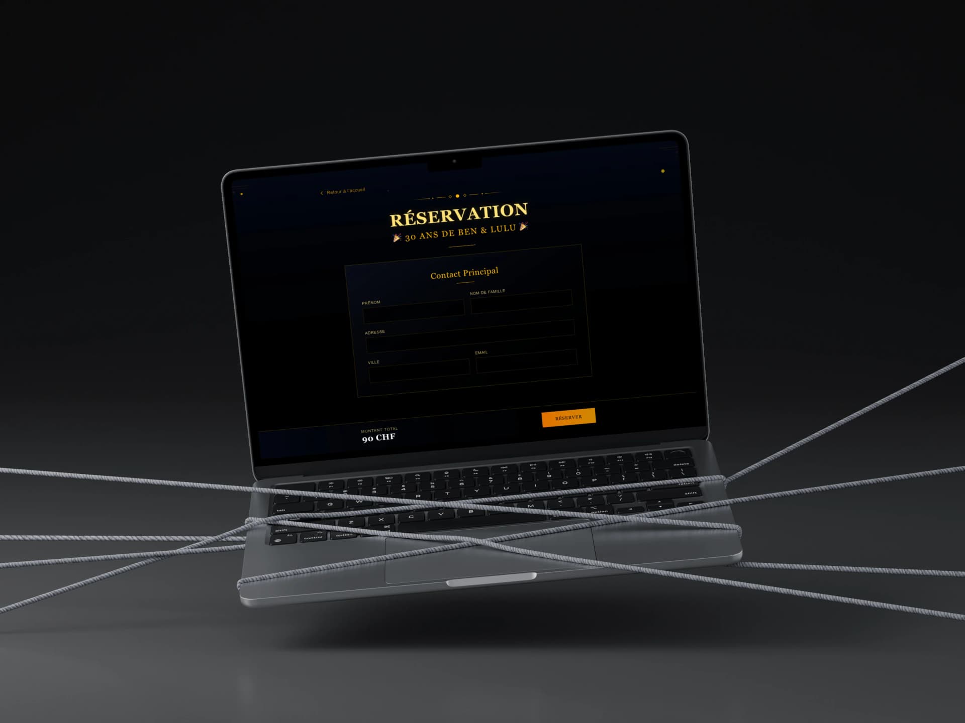 Mockup du projet 30's Party