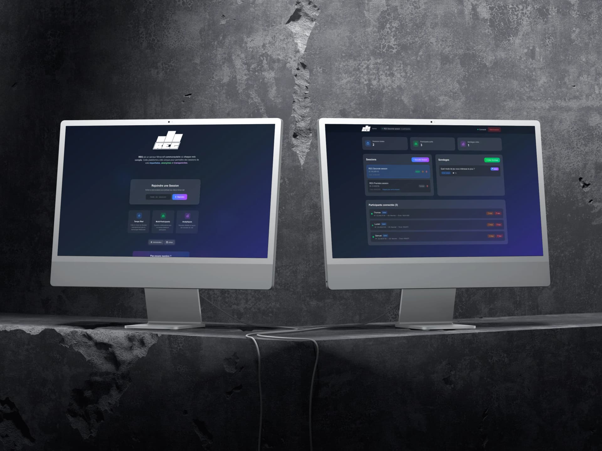 Mockup du projet Live Voter