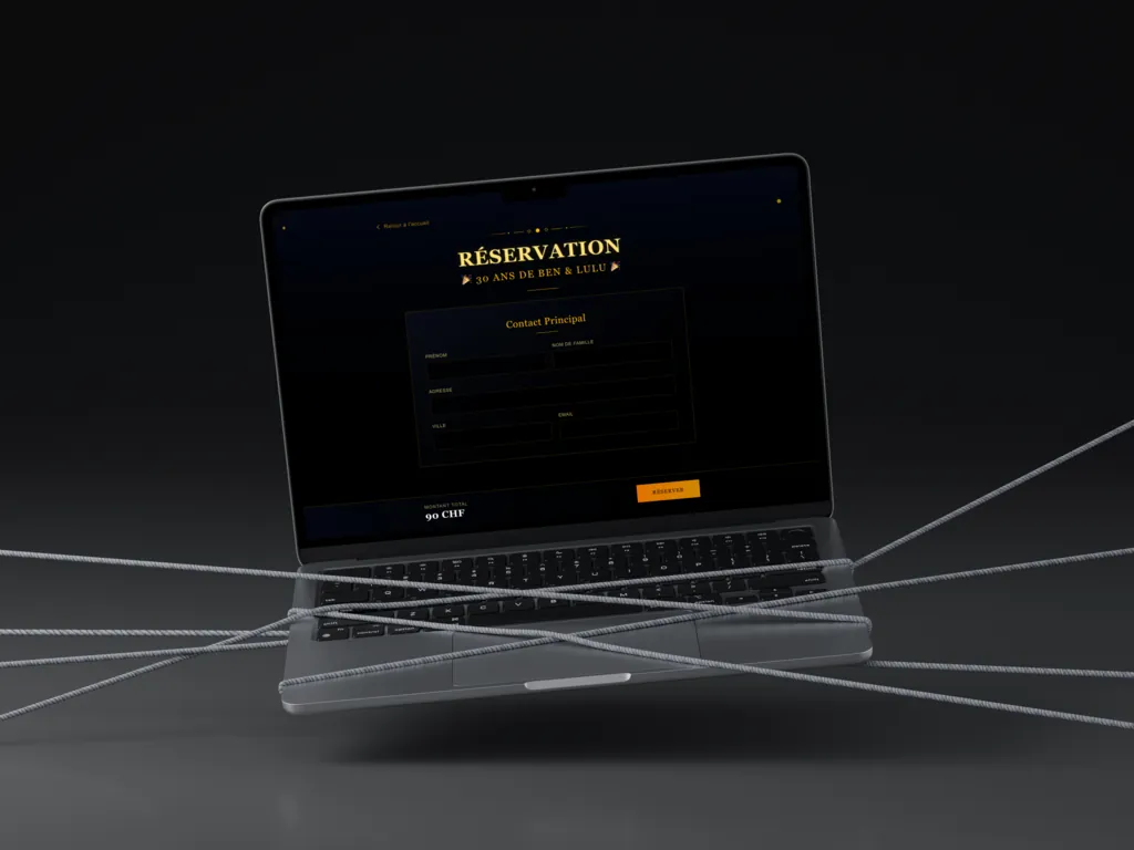 Mockup du projet 30's Party